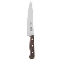 Victorinox 5.2030.19 7 1/2" Serrated Edge Stiff Chef Knife with Rosewood Handle
