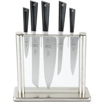 Mercer Culinary M19100 ZüM® 6-Piece Stainless Steel and Glass Knife Block Set