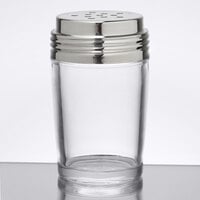 American Metalcraft 4406 6 oz. Clear Glass Contemporary Cheese Shaker with Stainless Steel Top