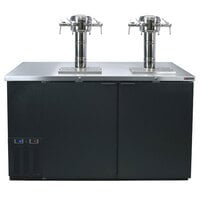 Micro Matic MDD58W-E-B Pro-Line E-Series 59 1/2 inch Dual Zone Wine Dispenser without Tap Towers - Black, (8) 1/6 Keg Capacity