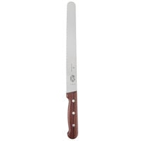 Victorinox 5.4230.25 10" Serrated Edge Roast Beef Slicing / Carving Knife with Wood Handle
