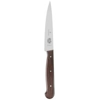 Victorinox 5.2030.12-X3 4 3/4 inch Serrated Edge Utility / Vegetable Knife with Rosewood Handle