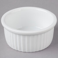 Acopa 4.5 oz. Bright White Fluted Porcelain Ramekin - 48/Case