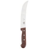 Victorinox 5.7320.25 10" Granton Edge Curved Cimeter Knife with Wood Handle