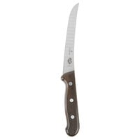 Victorinox 5.6520.15 6" Granton Edge Extra Wide Stiff Curved Boning Knife with Wood Handle