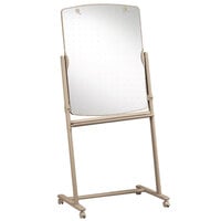 Quartet 300TE Total Erase 31 inch x 41 inch White Surface Reversible Mobile Presentation Easel with Neutral Frame