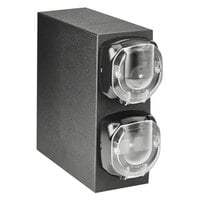 Vollrath J2V-LL LidSaver™ 3 Mini Black 2-Slot Vertical Countertop Portion Cup and Lid Dispenser Cabinet
