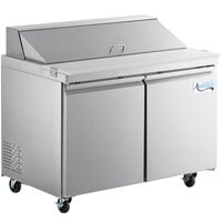 Avantco SS-PT-48-HC 46 3/4" 2 Door Stainless Steel Refrigerated Sandwich Prep Table