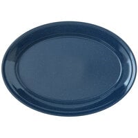 Carlisle 4356035 Dallas Ware 12 inch x 8 1/2 inch Cafe Blue Oval Platter - 24/Case
