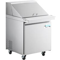 Avantco SS-PT-27M-HC 27" 1 Door Mega Top Stainless Steel Refrigerated Sandwich Prep Table