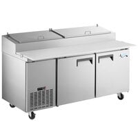 Avantco APPT-71-HC 71 inch 2 Door Refrigerated Pizza Prep Table