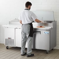 Avantco APPT-71-HC 71 inch 2 Door Refrigerated Pizza Prep Table