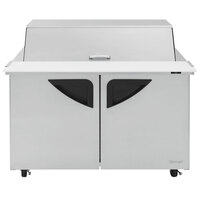 Turbo Air TST-48SD-18-N-DS 48 inch 2 Door Mega Top Dual Sided Refrigerated Sandwich Prep Table