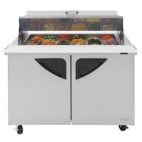 Turbo Air TST-48SD-18-N-DS 48 inch 2 Door Mega Top Dual Sided Refrigerated Sandwich Prep Table