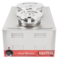 Avantco Twin Well Countertop Food Warmer with (1) 4 Qt. Inset, (1) 7.5 Qt. Inset, 2 Ladles, and 2 Covers - 120V, 1200W