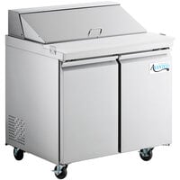 Avantco SS-PT-36-HC 36" 2 Door Stainless Steel Refrigerated Sandwich Prep Table