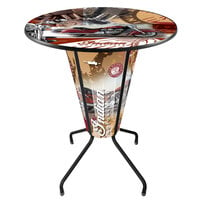 Holland Bar Stool L218B42IndianWrap-36RIndn-Col Indian Motorcycle 36" Round Bar Height LED Pub Table