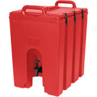 Cambro 1000LCD158 Camtainers® 11.75 Gallon Hot Red Insulated Beverage Dispenser