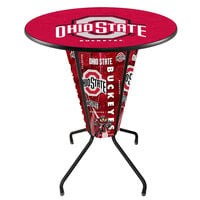 Holland Bar Stool L218B42OhioSt36ROhioSt Ohio State University 36 inch Round Bar Height LED Pub Table