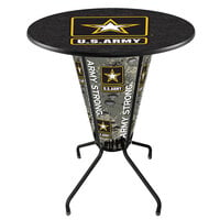 Holland Bar Stool L218B42Army36RArmy United States Army 36" Round Bar Height LED Pub Table