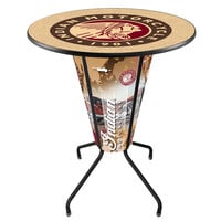 Holland Bar Stool L218B42IndianWrap-36RIndn-HD Indian Motorcycle 36" Round Bar Height LED Pub Table