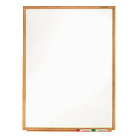 Quartet S573 Classic 36 inch x 24 inch Melamine Whiteboard with Oak Finish Frame