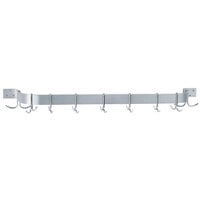 Advance Tabco SW1-60-EC 60 inch Stainless Steel Wall Mounted Single Line Pot Rack with 9 Double Prong Hooks