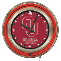 Holland Bar Stool Clk15Oklhma University of Oklahoma 15 inch Neon Clock