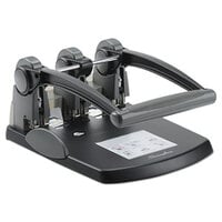 Swingline 74194 300 Sheet High-Capacity Black and Gray 3 Hole Punch - 9/32 inch Holes
