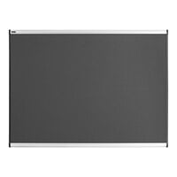 Quartet B444A Prestige 48" x 36" Gray Diamond Mesh Fabric Bulletin Board with Aluminum Frame