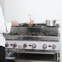 Cooking Performance Group CK-HPSU636 36 inch Step-Up Countertop Range / Hot Plate with 6 High Output Burners - 180,000 BTU