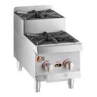 Cooking Performance Group SR-CPG-12-NL 12" Step-Up Countertop Range / Hot Plate with 2 High Output Burners - 60,000 BTU