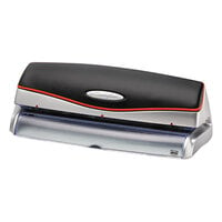 Swingline 74520 Optima 20 Sheet Black and Silver Electric 3 Hole Punch - 9/32 inch