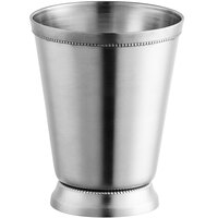 Acopa Alchemy 16 oz. Stainless Steel Mint Julep Cup with Beaded Detailing - 4/Pack