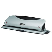 Swingline 74063 12 Sheet Easy View Black and Silver 3 Hole Punch - 9/32 inch Holes