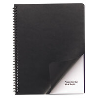 Swingline GBC 9742491 8 1/2 inch x 11 inch Black Leather-Look Binding System Cover - 200/Box