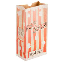 Bagcraft Packaging 300611 4 1/4 inch x 2 1/2 inch x 8 1/4 inch 46 oz. EcoCraft Popcorn Bag - 1000/Case