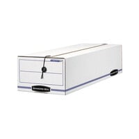Fellowes 00022 Liberty Banker's Box 9 1/2" x 23 1/4" x 6" Record Form Storage Box with String & Button Closure - 12/Case