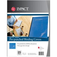 Swingline GBC 9743070 VeloBind 11" x 8 1/2" Clear Pre-Punched Binding System Cover - 25/Pack