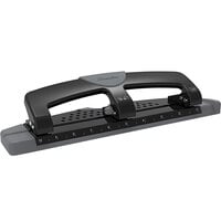 Swingline 74134 12 Sheet SmartTouch Black and Gray 3 Hole Punch - 9/32 inch Holes