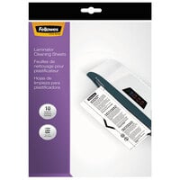 Fellowes 5320603 8 1/2 inch x 11 inch White Laminator Cleaning Sheet - 10/Pack
