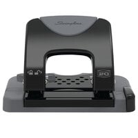 Swingline 74135 20 Sheet SmartTouch Black and Gray 2 Hole Punch - 9/32" Holes
