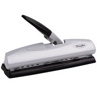 Swingline 74030 20 Sheet LightTouch Black and Silver 2-7 Hole Punch - 9/32 inch Holes