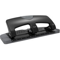 Swingline 74015 10 Sheet Black Adjustable 2-to-3 Hole Punch - 9/32 Holes