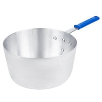 Vollrath 4350 Wear-Ever 10 Qt. Tapered Aluminum Sauce Pan with Blue Silicone Cool Handle