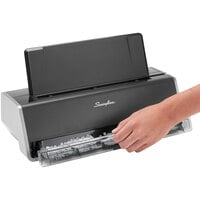 Swingline 74535 28 Sheet Silver-Platinum Commercial Electric 3 Hole Punch - 9/32 inch Holes