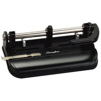 Swingline 74350 32 Sheet Black 2-7 Hole Punch with Lever Handle - 9/32" Holes