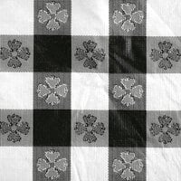 Intedge 52 inch x 90 inch Black Gingham Vinyl Table Cover with Flannel Back