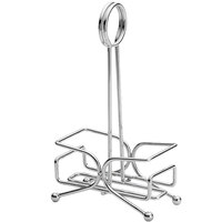 Tablecraft SPSR Chrome Plated Rectangle Salt and Pepper Shaker Rack - 8 inch x 5 1/4 inch x 2 3/8 inch