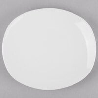 World Tableware 840-436B Porcelana 8 inch x 7 inch Oblong Bright White Porcelain Coupe Plate - 24/Case